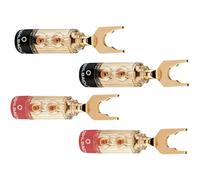 Fiche haut-parleur mâle, droit Oehlbach 3033 or, rouge, noir 4 pc(s)