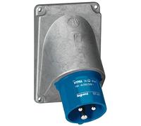 Fiche inclinée Hypra 16A - 2P+T - 200V~ à 250V~ - métal - IP44