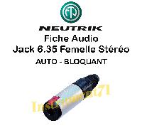 Fiche Jack 6.35 Femelle STEREO Auto Verrouillable marque NEUTRIK NJ3FC6