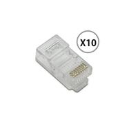 Fiche (lot de 10) RJ45 mâle à sertir contacts dorés