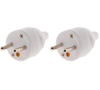 Fiche mâle 16A 2P+T - blanc - Zenitech (Lot de 2)