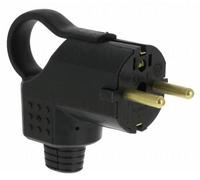 Legrand - Fiche mâle 2P+T 16A 050252 - sortie latérale à anneau, borne à vis, IK08 Noir