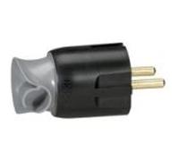 Legrand - Fiche mâle avec terre plastique - orientation du câble 360° - noir