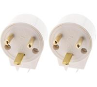 Fiche mâle 20A coudée 2 P+T - blanc - Zenitech (Lot de 2)