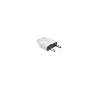 Debflex Prise/fiche mâle 713010 250 V 2P broches Ø4 mm protégées sortie droite coiffe Blanc