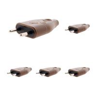 Fiche mâle 2P 6A - marron - Zenitech (Lot de 5)