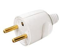Fiche mâle 2P+T 16A IP40 sortie droite - Blanc - Lébénoïd