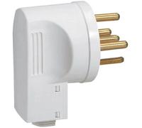 Legrand - Fiche de puissance mâle 20A - sortie du câble par le dessous - 4 broches - blanc