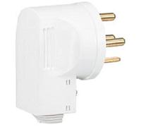 Legrand - Fiche de puissance mâle 20A - sortie du câble par le dessous - 4 broches - blanc