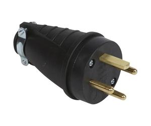Fiche mâle 3P+T - LEGRAND - 20A - 380V - Caoutchouc - Noir