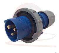 Fiche Male Bleue Câble Monté CEEFORM 2P+E IP67 16A 240V 3 Pôles. PCE 0132-6