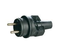 Fiche mâle caoutchouc 16A 2P+T IP44 L'EBENOID - noir