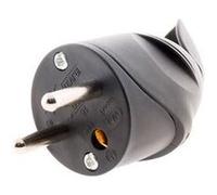 Fiche mâle coudée 16A 2P+T - noir - Zenitech
