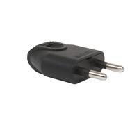 Fiche mâle DEBFLEX 2P 6A sortie droite noir