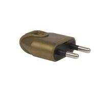 Fiche mâle DEBFLEX 2P 6A sortie droite or