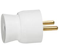 Legrand Fiche plastique 2P+T 16A sortie droite avec étiquette Gencod blanc 050100