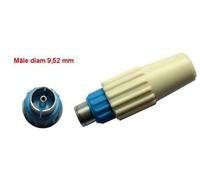 Fiche mâle TV coaxiale diam 9,52 mm: 50009 LEGRAND embout bleu