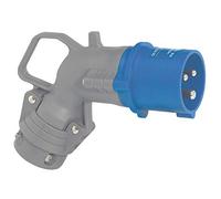 Fiche mobile coudée Hypra IP44 16A - 2P+T - 200V~ à 250V~ plastique