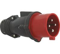 Fiche mobile droite Hypra 32A - 3P+T - 380V~ à 415V~ - caoutchouc - IP44