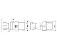 Fiche mobile droite IEC 309 HP IP44/IP54 3P+T 16A 380 - 415V Rouge - - GW60008FH