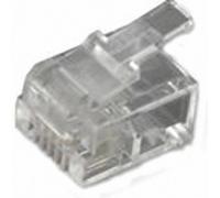 Fiche modulaire mâle RJ11 MH Connectors MHRJ126P4CR 6510-0104-03 RJ11 mâle, droit Pôle: 6P4C transparent