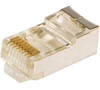 Fiche modulaire RJ45 mâle CAT 5e LogiLink MP0003 RJ45 mâle, droit Pôle: 8P8C argent 100 pc(s)