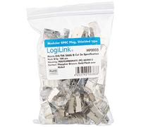 Fiche modulaire RJ45 mâle Cat 5e LogiLink MP0003 RJ45 mâle, Droit Pôle: 8P8C Argent 100 pc(s)