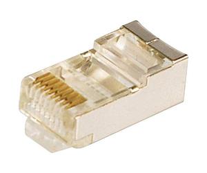 Fiche modulaire RJ45 mâle Cat 5e LogiLink MP0003 RJ45 mâle, Droit Pôle: 8P8C Argent 100 pc(s)