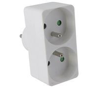 Fiche multiprise 2 sorties - Frontale - Dhome