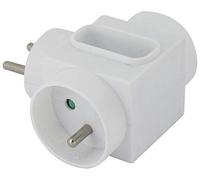 Fiche multiprise 3 sorties latérale - 2 x 2P+T - 2P - Dhome