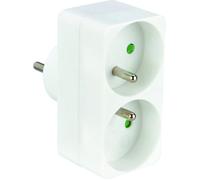 Fiche multiprise - Biplite - Dhome - 2 x 2P+T - 16 A - Blanc