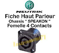 Fiche NEUTRIK SPEAKON Haut Parleur Chassis 4 Pôles Norme D NL4MP