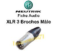 Fiche NEUTRIK XLR Mâle 3 Broches NC3MXX Livré dans sachet scellé