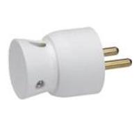 Fiche plastique 2PT 16A à sortie latérale blanc Blanc G