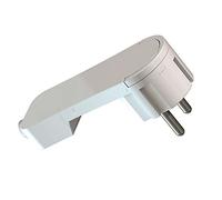 Fiche plate murale extra plate - Fiche mâle plate pour raccorder câble de rallonge (250 V - 16 A) 2P+T