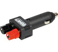 Fiche pour allume-cigare avec connexion à pince, 12/24V