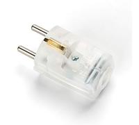 Fiche Schuko - Fiche de contact de protection - Plastique - 250 V - Insertion droite / fiche Schuko avec décharge de traction (transparent)