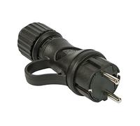 Fiche Schuko noire avec bague 16A 250V IP44 pour Système EIVA - Noir