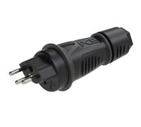 PC Electric 0313-ss Fiche électrique mâle avec terre PA6, TPE 250 V noir IP55