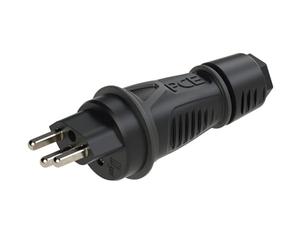 Fiche SK 230 V/16 A IP55 standard suisse T23 noir. PCE