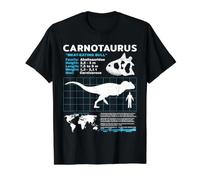 Fiche Technique Carnotaurus Fact Sheet T-Shirt Graphique avec Valeur, Homme, Noir, XL