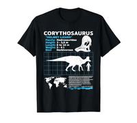 Fiche Technique Corythosaurus Fact Sheet T-Shirt Graphique avec Valeur, Homme, Noir, L