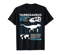 Fiche Technique Tarbosaurus Fact Sheet T-Shirt Graphique avec Valeur, Homme, Noir, S