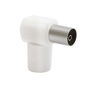 Fiche TV Coaxial 9.52mm Coudée Femelle Antiparasitage Force Power Blanc