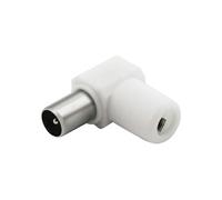 Fiche TV Coaxial 9.52mm Coudée Mâle Antiparasitage Blanc