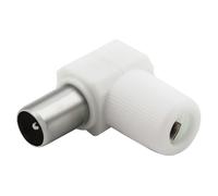 Fiche TV Coaxial 9.52mm Coudée Mâle Antiparasitage Force Power Blanc