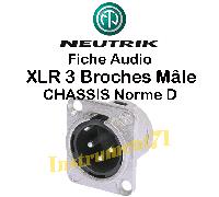 Fiche XLR Mâle 3 Broches Norme D NEUTRIK NC3MDLX Connections à Souder