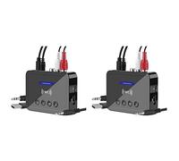 Ficher 2X Bluetooth 5.0 Récepteur ÉMetteur FM Stéréo AUX 3.5mm Jack RCA sans NFC Bluetooth Audio Adaptateur pour TV PC Casque