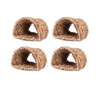 Ficher 2X Hutte Tissée de Clapier de Tunnel de Maison d'herbe pour la Pose Ou Le Sommeil Comestible à Mâcher Maison pour Les Lapins et Les Petits Animaux