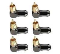Ficher 6 Pièces Connecteur RCA Prise Audio Mâle 90 Degrés Coude à Angle Droit Connecteur de Borne de Haut-Parleur pour Souder Câble Vidéo Remplacement Pièces de Rechange Accessoires